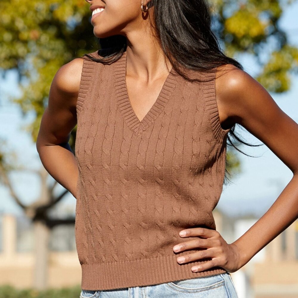 PacSun John Galt Brown Marlena Sweater Vest